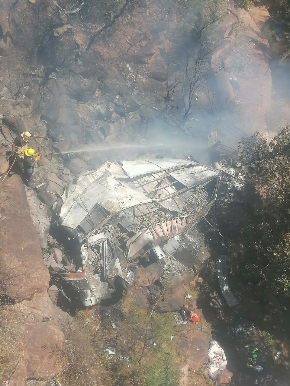 Rescue workers at the scene of the bus crash Mamatlakala, South Africa, on March 28, 2024. / Credit: Limpopo Department of Transport and Community Safety