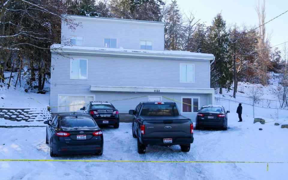 The house on the 1100 block of King Road in Moscow where police found the bodies of four University of Idaho students, who were stabbed to death on Nov. 13. This photo was taken Tuesday.