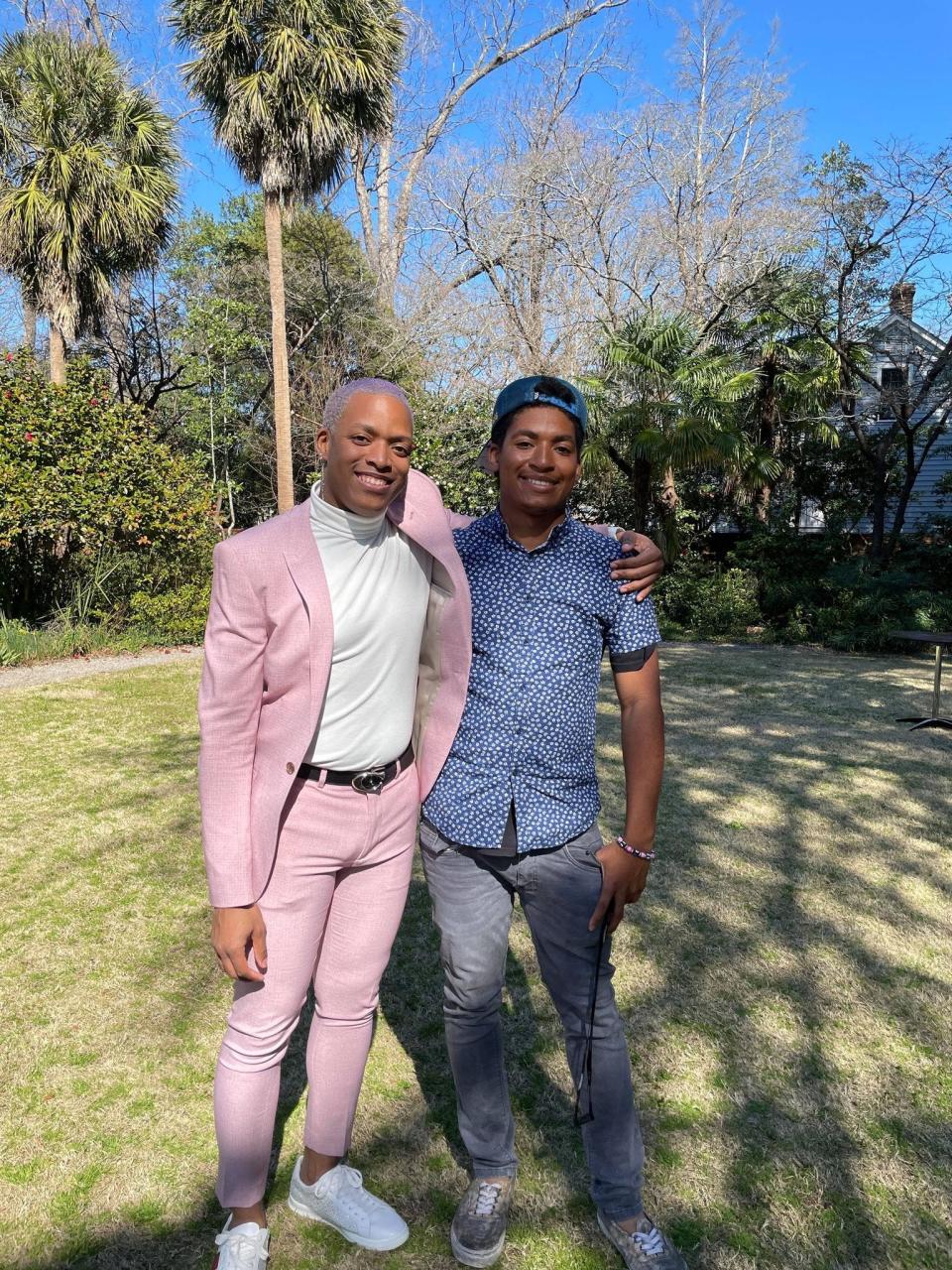 David Cawley-Robinson, left, stands with his brother Daniel Robinson, 24, who was last seen driving west from his work site in an area west of Sun Valley Parkway and north of Cactus Road in Buckeye on June 23, 2021.