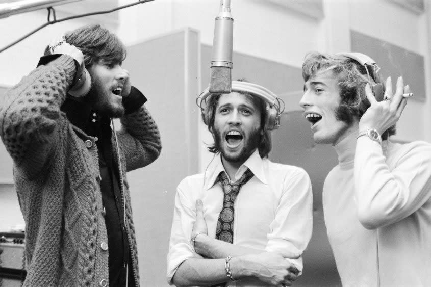 Barry, Maurice and Robin Gibb recording in 1970 - Credit: Daily Mirror/Mirrorpix via Getty Images/HBO