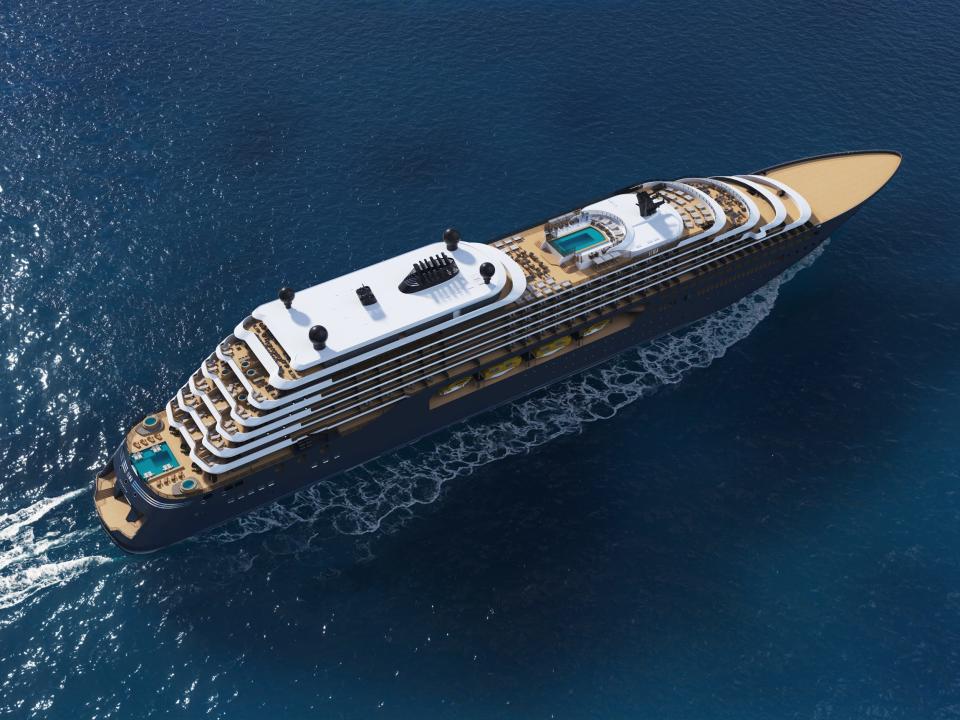 A rendering of the Ritz-Carlton Yacht Collection's Ilma cruise vessel.