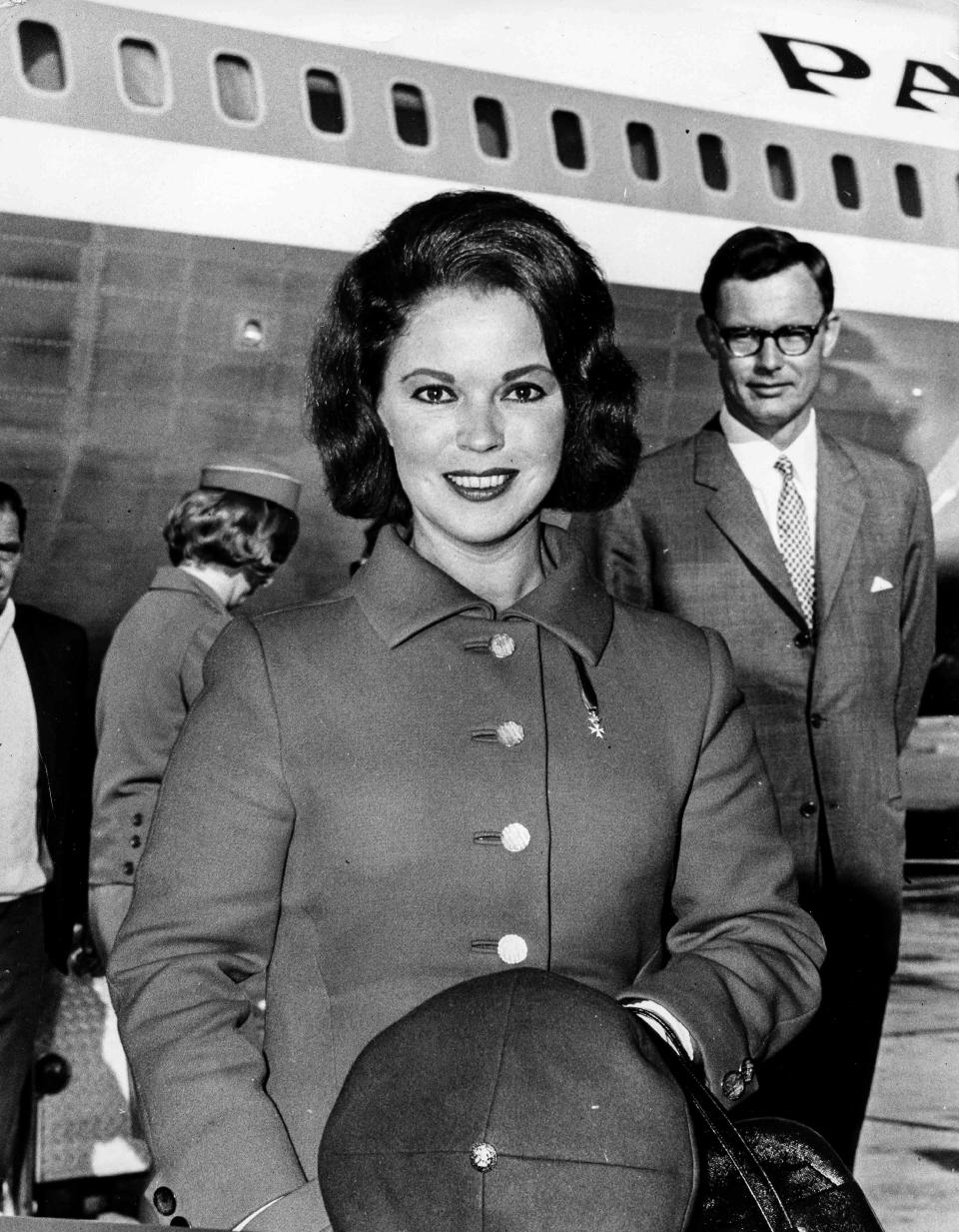 Shirley Temple, Rome Airport, 1968.