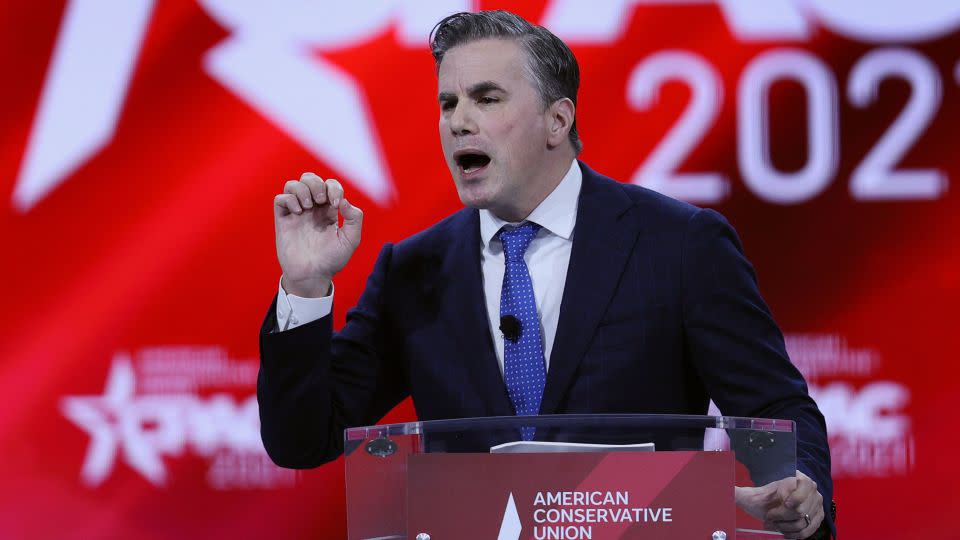 Tom Fitton, President of Judicial Watch, addresses the Conservative Political Action Conference  on February 28, 2021 in Orlando, Florida. - Joe Raedle/Getty Images