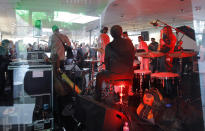 Berklee Global Jazz Institute Orchestra perform during international Jazz Day at the UNESCO headquarters in Paris, Friday, April 27, 2012. (AP Photo/Jacques Brinon)