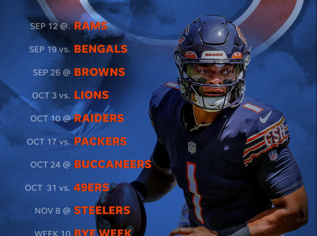 Download our 2021 Chicago Bears schedule wallpaper featuring