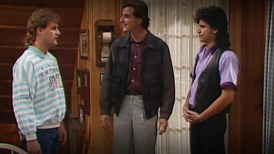 Dave Coulier, Bob Saget, and John Stamos on Full House.