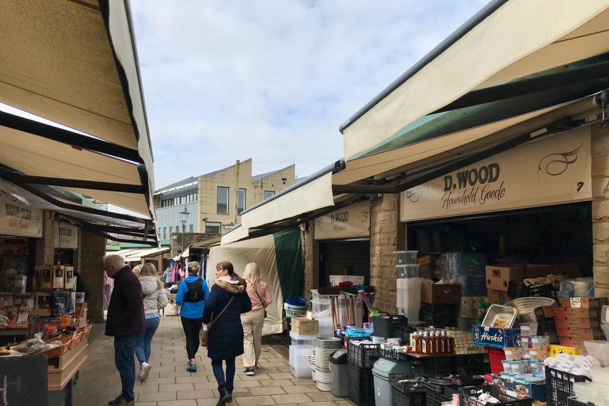 Clitheroe Market, spring 2024, before proposed upgrade work