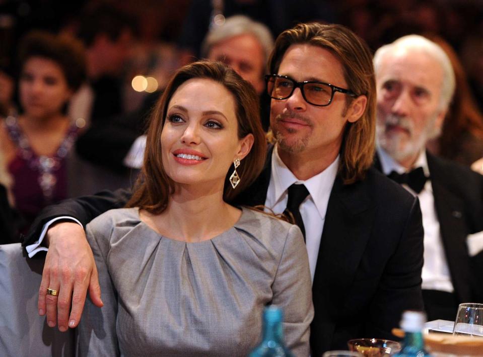 Angelina Jolie and Brad Pitt attend the Cinema for Peace Gala ceremony at the Konzerthaus Am Gendarmenmarkt during day five of the 62nd Berlin International Film Festival on February 13, 2012 in Berlin, Germany