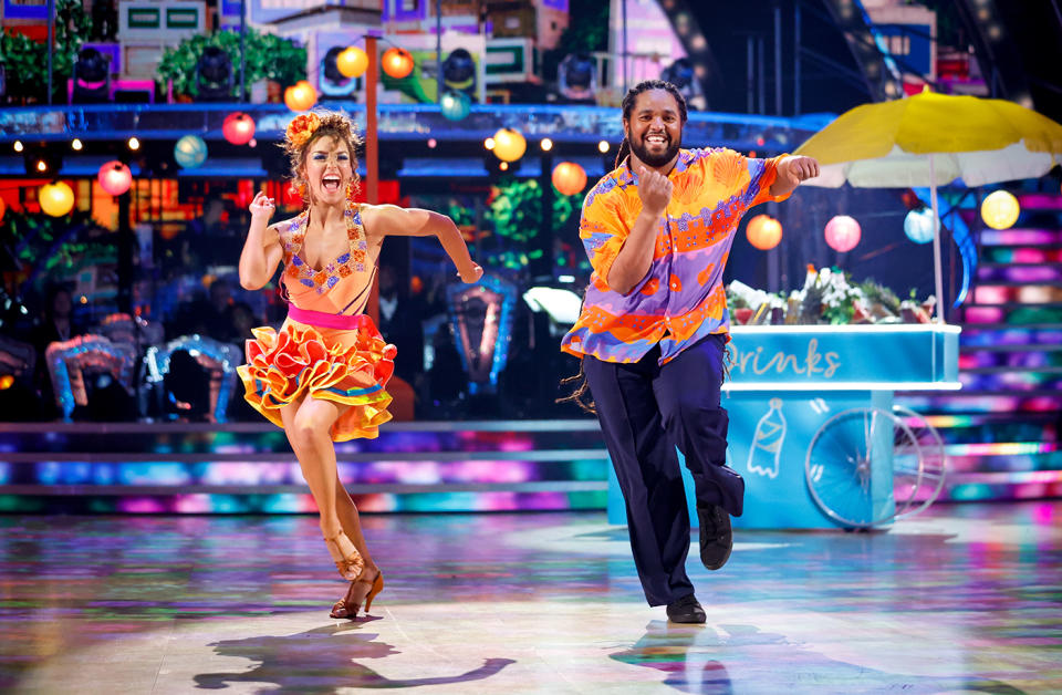 Jowita Przystal and Hamza Yassin wowed judges and audience members with their spectacular salsa routine. (BBC)