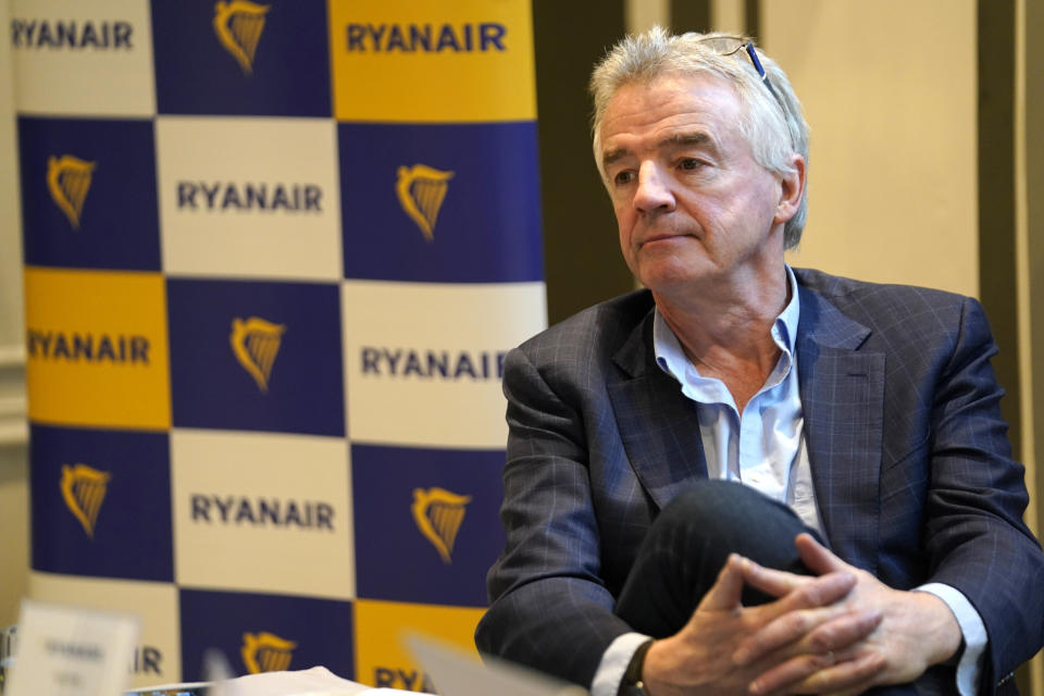 MILAN, ITALY - JANUARY 23: CEO of Ryanair Group, Michael O'Leary attends a press conference at Sheraton Diana Majestic on January 23, 2024 in Milan, Italy. (Photo by Pier Marco Tacca/Getty Images)