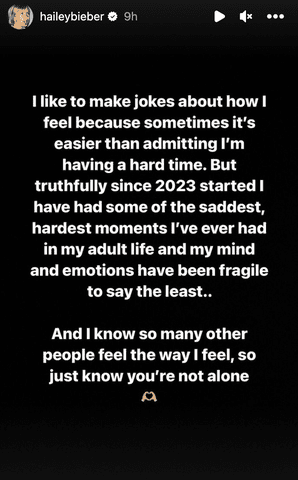 Hailey Bieber Revealed That 2023 Has Held Some of the Saddest, Hardest  Moments of Her Life