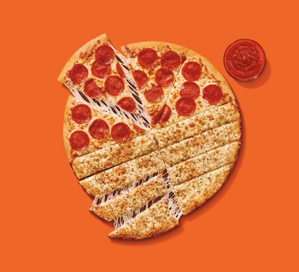 Buy a Slices-N-Stix, Slices-N-Stix Bacon, or Slices-N-Stix Jalapenos on the Little Caesars app before the Super Bowl (by Feb. 10) and you can win another order if a pick 6 happens during the game.