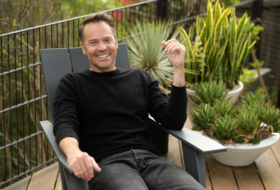 Actor Barry Watson poses for a portrait at his home in the Brentwood section of Los Angeles on Friday, Oct. 22, 2021, to promote a reboot of the Michael Landon TV series “Highway to Heaven," which co-stars Jill Scott as an angel sent to earth to help people. (AP Photo/Chris Pizzello)