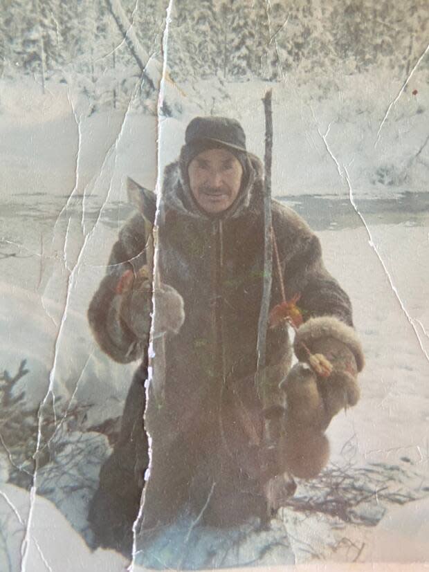 Shawna Yamkovy's late grandfather Maurice Lockhart, posing in the snow.