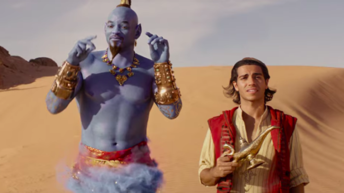 Will Smith et Mena Massoud dans Aladdin (Crédit : Disney)