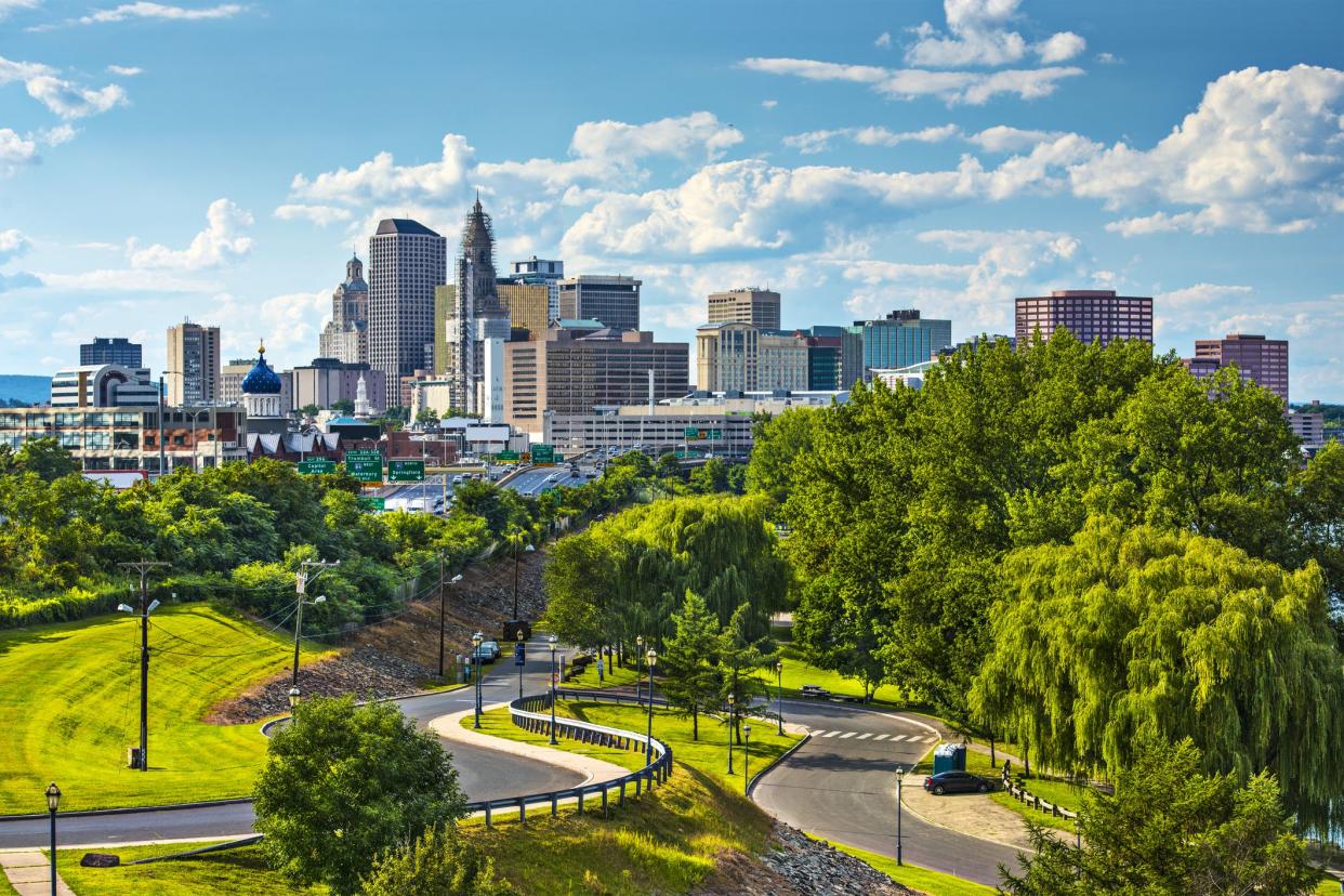 Hartford, Connecticut, USA downtown cityscape.