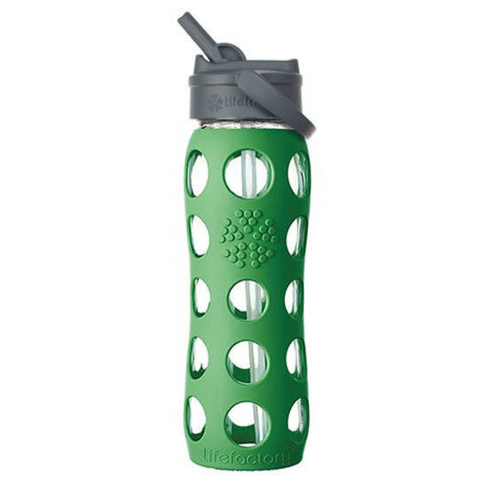 <a href="https://www.amazon.com/Lifefactory-22-Ounce-BPA-Free-Silicone-Turquoise/dp/B00B9DJWTM/ref=cm_cr_arp_d_product_top?ie=UTF8" target="_blank">Lifefactory reusable adult bottles</a> are made of high quality soda lime glass and wrapped in a protective silicone sleeve. It's also&nbsp;BPA/BPS-free and phthalate-free.<br /><br /><strong>Amazon Reviews:</strong>&nbsp;2,229<br /><strong>Average Rating:</strong>&nbsp;4 out of 5 stars<br /><br /><i>"I have dropped it from a low height on the concrete garage floor and it didn't break. But my niece dropped hers and it did break. Obviously since it's glass, it needs to be cared for, but the improvement in the taste of the water is so worth it." - Amazon Reviewer</i>