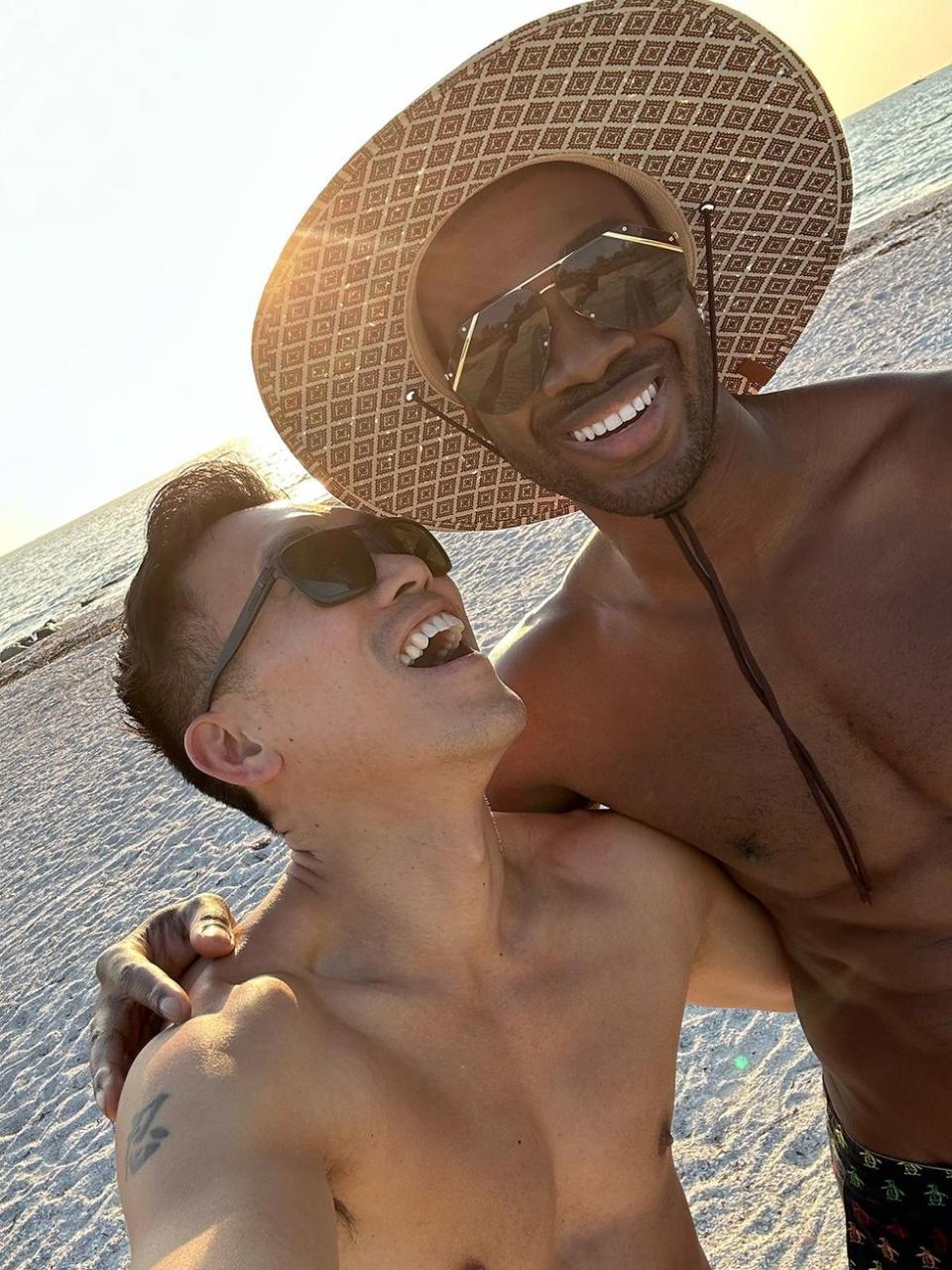 Author and boyfriend on Sunset Beach