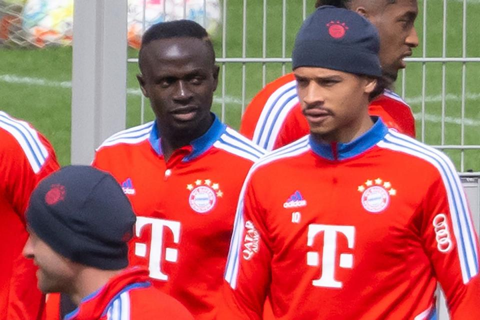 Bayern Munich’s Sadio Mane (left) and Leroy Sane (right) (Sven Hoppe/dpa via AP) (AP)
