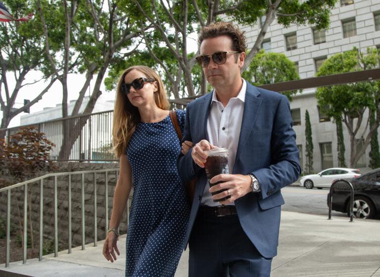 LOS ANGELES, CA - MAY 31: Actor Danny Masterson arrives at Clara Shortridge Foltz Criminal Justice Center in Los Angeles, CA on Wednesday, May 31, 2023 with wife Bijou Phillips for his retrial for allegedly raping three women between 2001 and 2003. (Myung J. Chun / Los Angeles Times)