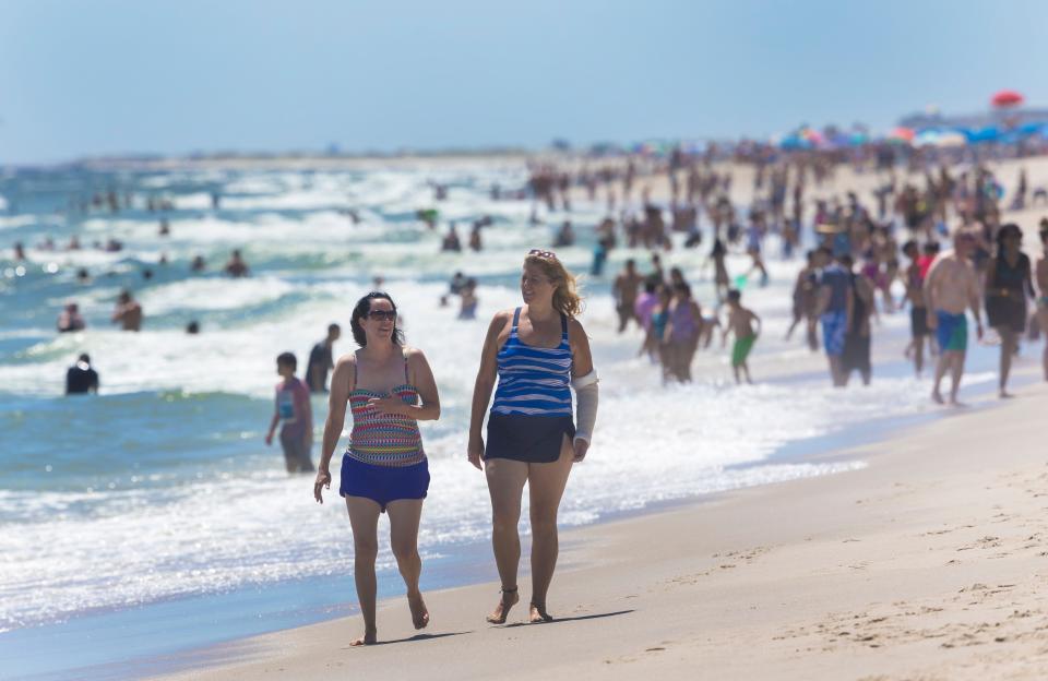 Beach crowds are seen at Seaside Heights in August, 2022.