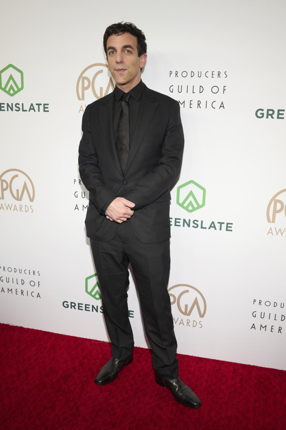 B. J. Novak arrives at the 34th annual Producers Guild Awards on Saturday, Feb. 25, 2023, at the Beverly Hilton Hotel in Beverly Hills, Calif. (Photo by Allison Dinner/Invision/AP)