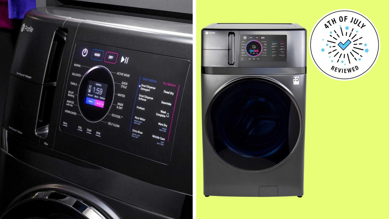 Get your laundry done easier with this GE Profile UltraFast washer/dryer on sale ahead of 4th of July.