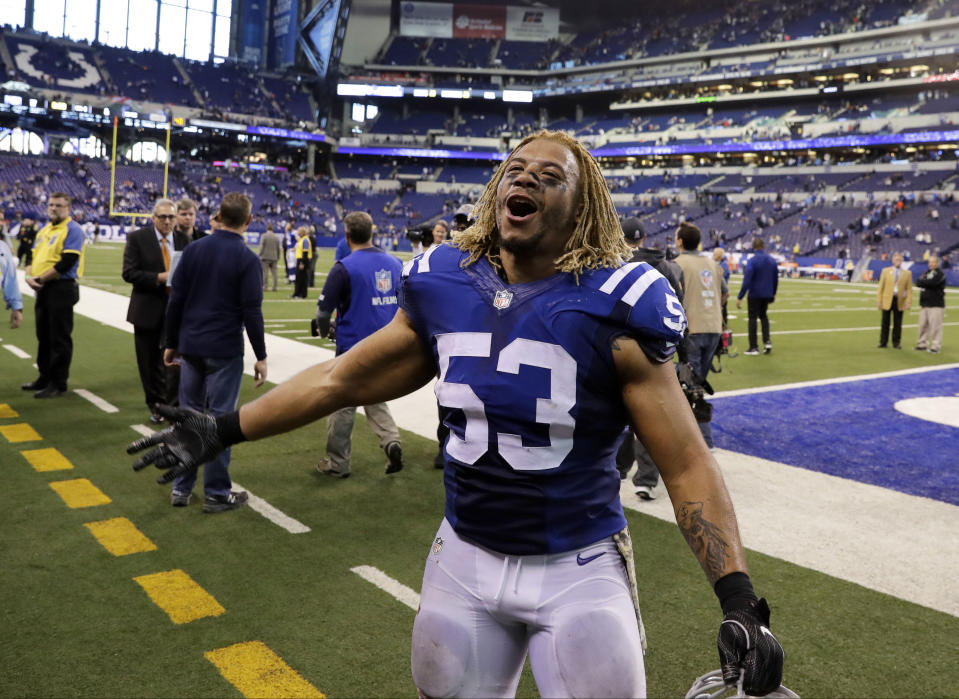 Family and teammates remember Indianapolis Colts LB Edwin Jackson’s big smile; the 26-year-old and a second man were killed by a suspected drunk driver early Sunday morning. (AP)