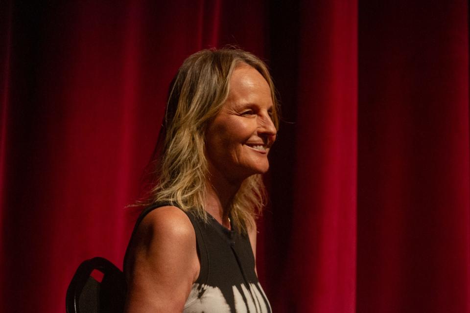 Actress Helen Hunt speaks at the El Paso Classic Film Festival before a showing of her 1997 film "As Good As It Gets" on Saturday, July 29, 2023.