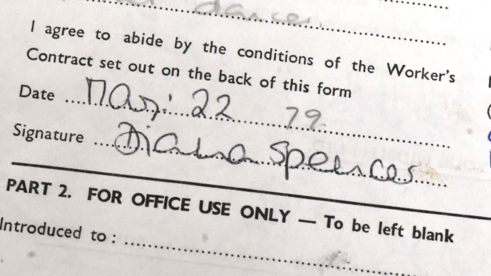 The document was signed by Diana, who made herself appear a year older than she actually was with a false date of birth. - Auctioneum Ltd