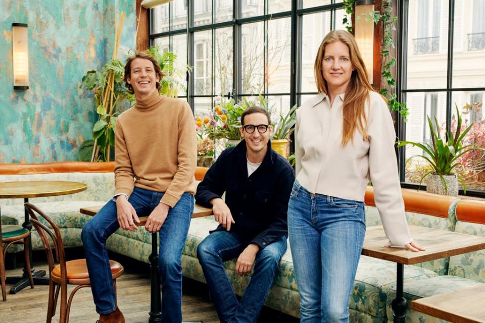 Big Mamma restaurant group founders Victor Lugger and Tigrane Seydoux and Zalando’s Christine de Wendel    (Sunday)