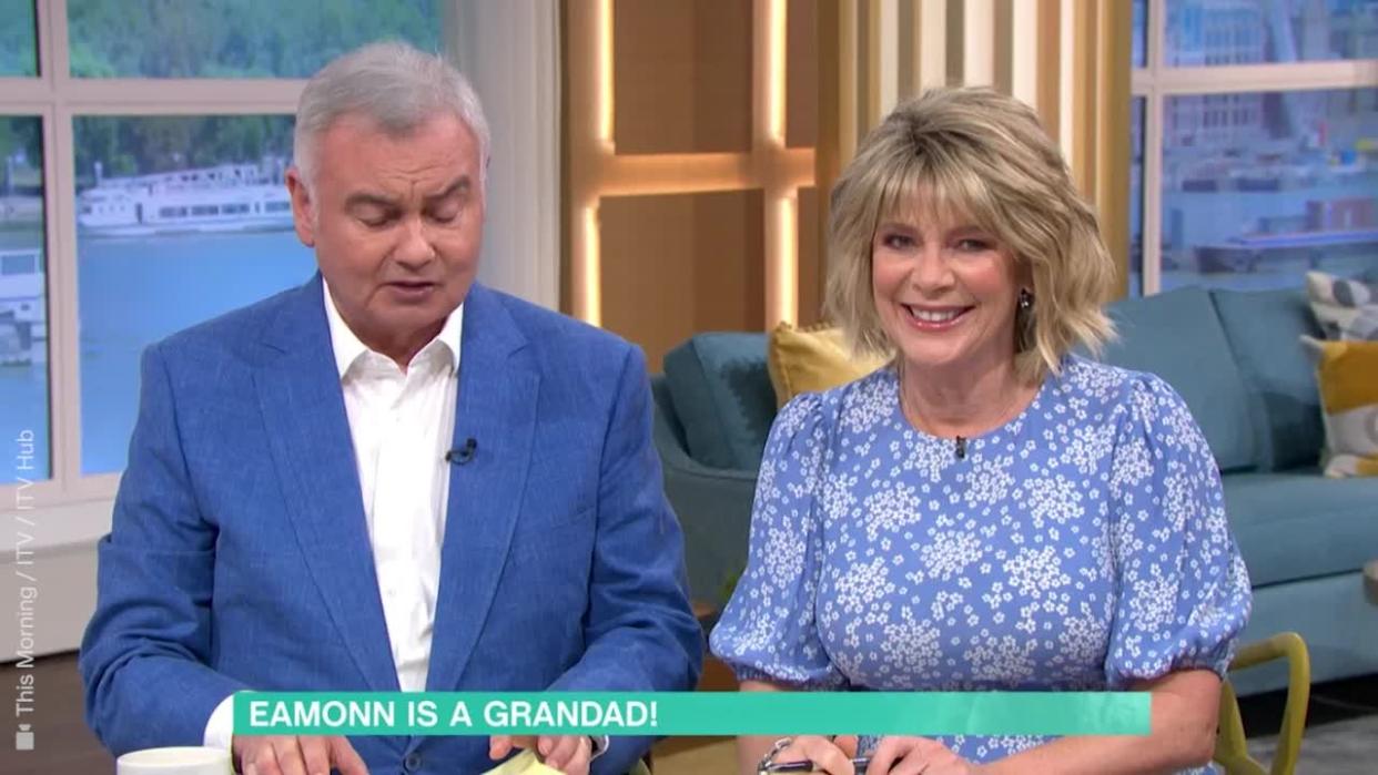 <p><em>This Morning</em> host Eamonn Holmes announced that his eldest son Declan and wife Jenny has welcomed a baby girl named Amelia.</p>
<p><br>Making the announcement on Tuesday’s episode of the daytime show, Holmes shared his pride at the new addition to his family.</p>
<p>Credit: This Morning / ITV / ITV Hub</p>