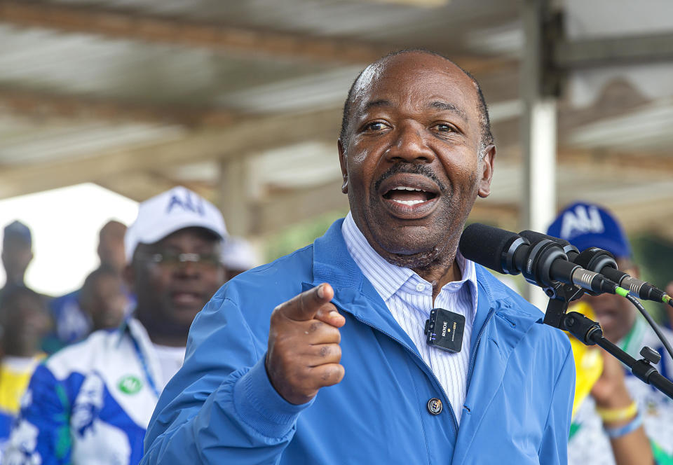 Ali Bongo Ondimba, the President of Gabon, is seen at a campaign rally in Ntoum on August 20, 2023, about a week before he was declared the winner of a national election to serve another term. / Credit: Malkolm M./Afrikimages Agency/Universal Images Group/Getty