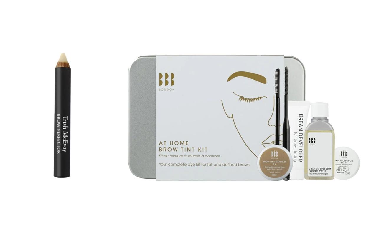 Trish McEvoy Brow perfector pomade and Blink Brow Bar At Home Brow Tint Kit