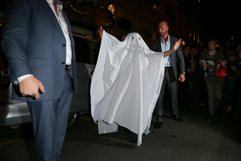 It's surprising that Lady Gaga, an artist known for over-the-top performance wear, would have the laziest costume on this list—but she's always challenging our expectations like that. Here she is as a simple ghost.