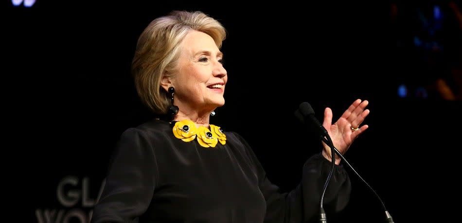 Hillary Clinton speaking at the 2018 Glamour Women of the Year Awards