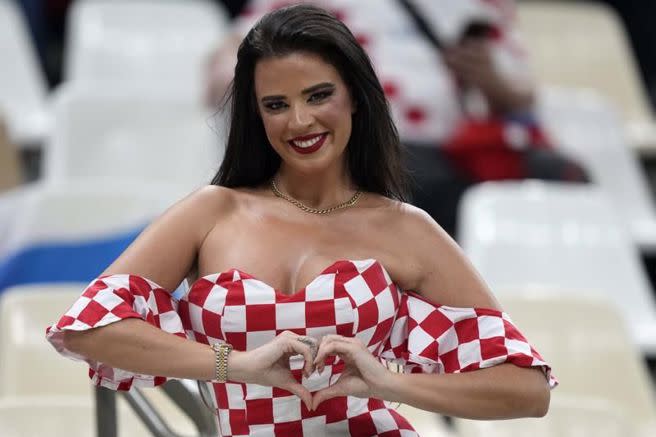 克羅埃西亞小姐伊凡娜受封本屆「世界盃女友」。（美聯社）