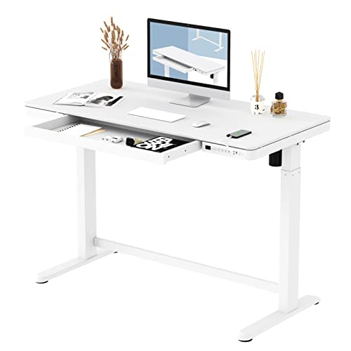 FLEXISPOT Comhar Electric Standing Desk with Drawers Charging USB A to C Port, Height Adjustabl…