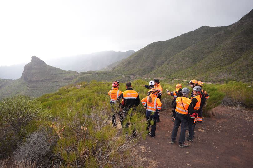 A group of search and rescue workers