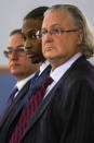 Former Las Vegas Raiders player Henry Ruggs stands in-between his lawyers in court on Tuesday, May 2, 2023, in Las Vegas. Ruggs told a judge Tuesday he will admit that he drove drunk at speeds up to 156 mph, causing a fiery crash that killed a woman. The plea deal could send the 24-year-old first-round NFL draft pick to state prison for three to 10 years. (AP Photo/Ty O'Neil)