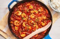 <p>Similar to <a href="https://www.delish.com/cooking/recipe-ideas/recipes/a3520/shrimp-touffe-recipe-8252/" rel="nofollow noopener" target="_blank" data-ylk="slk:shrimp étouffée" class="link ">shrimp étouffée</a>, this saucy shrimp creole will transport you to the balcony-lined streets of New Orleans. Aromatic onion, green bell pepper, and celery form the holy trinity of ingredients that helps you build flavor for this and other creole dishes. If you love these flavors, make yourself a batch of <a href="https://www.delish.com/cooking/a26553124/creole-seasoning-spice-recipe/" rel="nofollow noopener" target="_blank" data-ylk="slk:creole seasoning" class="link ">creole seasoning</a> so you can sprinkle a little on top of everything you make!<br><br>Get the <strong><a href="https://www.delish.com/cooking/recipe-ideas/a26470763/easy-shrimp-creole-recipe/" rel="nofollow noopener" target="_blank" data-ylk="slk:Classic Shrimp Creole recipe" class="link ">Classic Shrimp Creole recipe</a></strong>. </p>