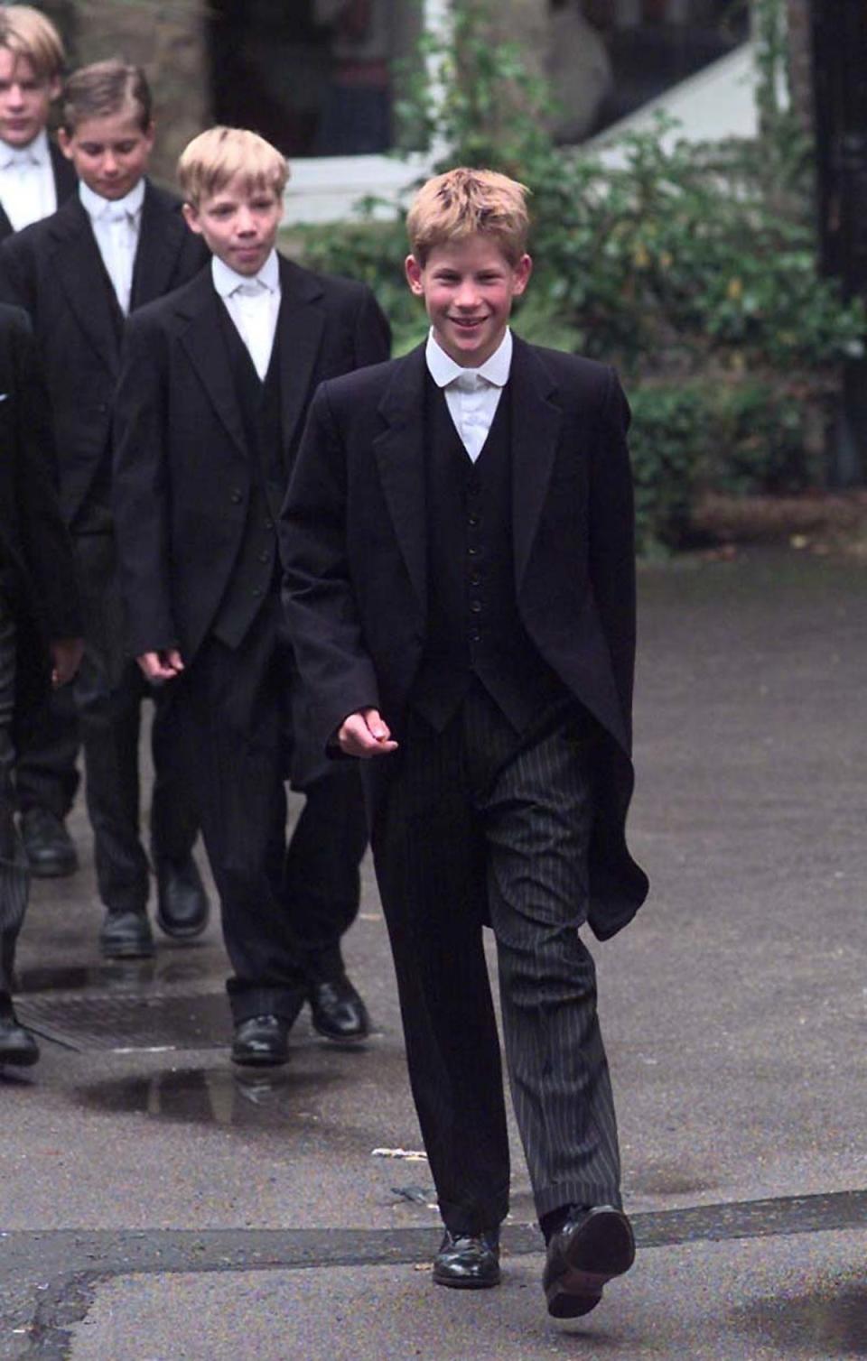 Harry on first day at Eton in 1998 (Tim Ockenden/PA) (PA Archive)