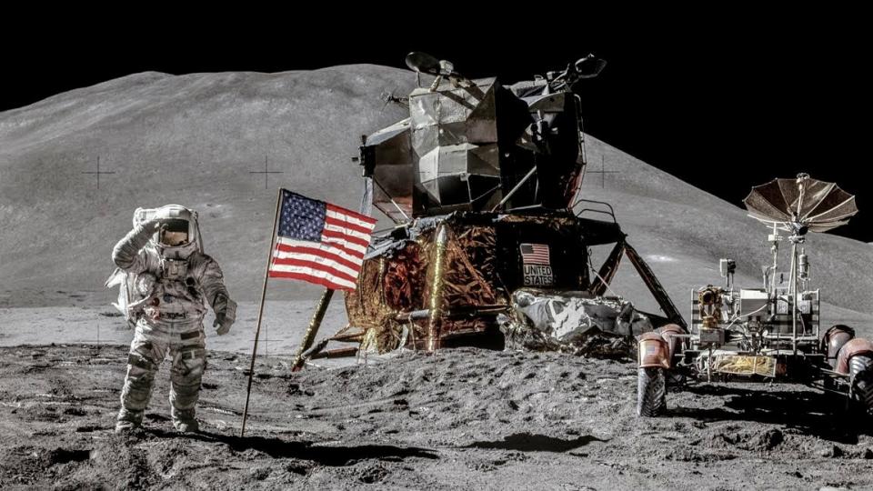 The Apollo 15 mission was the fourth mission to land men on the moon.