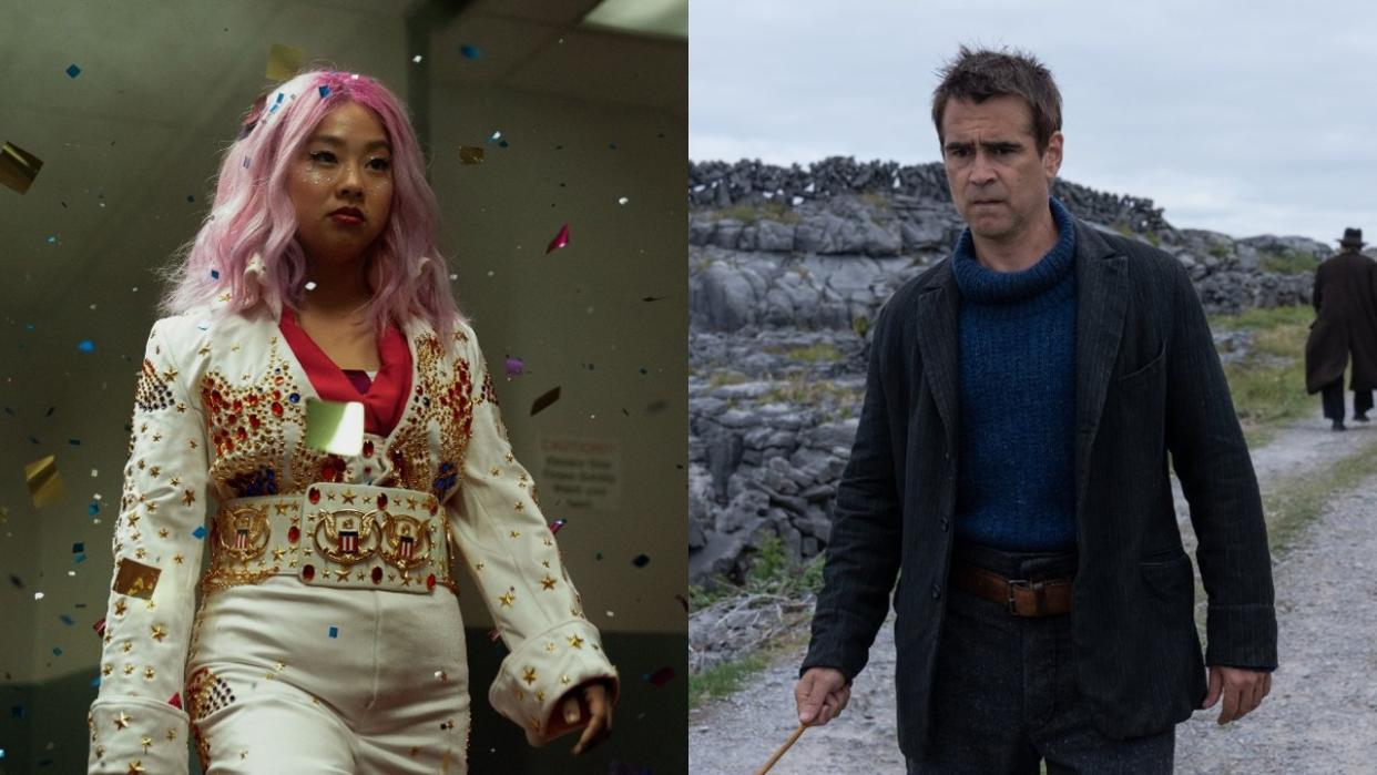  From left to right: Stephanie Hsu in Everything Everywhere All at Once and Colin Farrell in The Banshees of Inisherin 