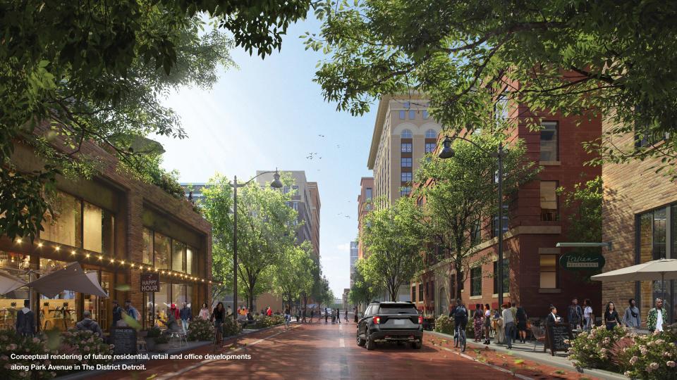 Conceptual rendering for development along Park Avenue in downtown Detroit