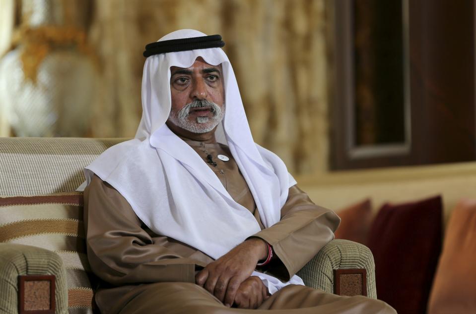 Sheikh Nahyan bin Mubarak Al Nahyan, the UAE Minister of Tolerance gives an interview to The Associated Press, in Abu Dhabi, United Arab Emirates, Thursday, Jan. 24, 2019. As the UAE prepares to host Pope Francis Feb. 3-5, the country’s minister of tolerance says the first-ever papal visit to the Arabian Peninsula will contribute to building bridges in a region riven by political and sectarian divisions. (AP Photo/Kamran Jebreili)