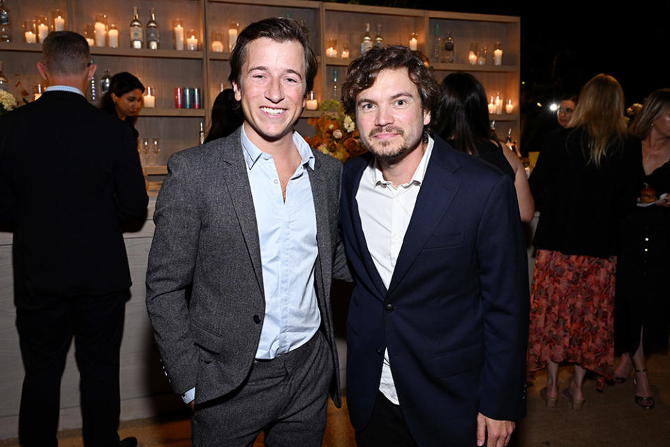 Skyler Gisondo and Emile Hirsch attend A Sense of Home Gala 2023 at Private Residence on October 21, 2023 in Los Angeles, California.