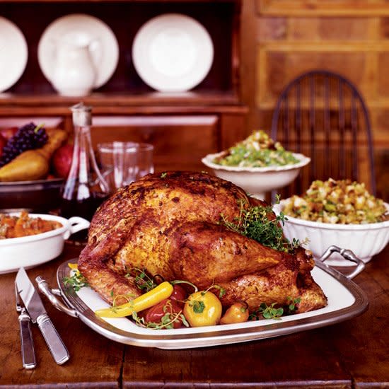 Paprika-Glazed Turkey with Pumpkin Seed Bread Salad