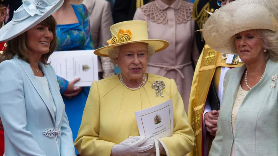 The late Queen attends the marriage of Prince William and Kate Middleton