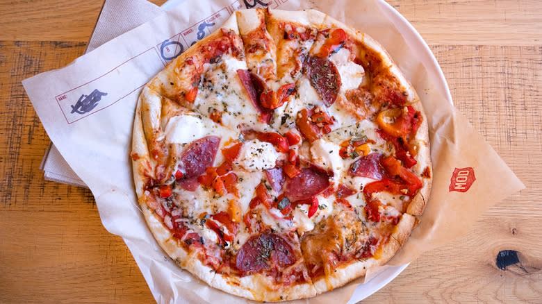 MOD pizza with thin crust 